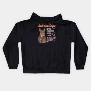 Cute Australian Kelpie Loyal & Friendly Dog Distressed Kids Hoodie